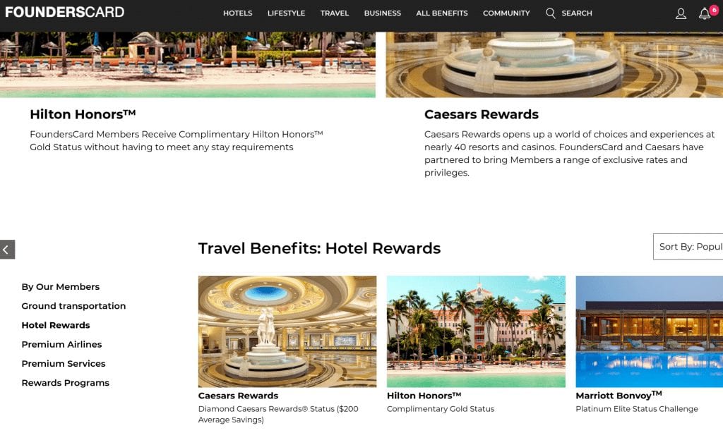 Founders Card Hotel Benefits