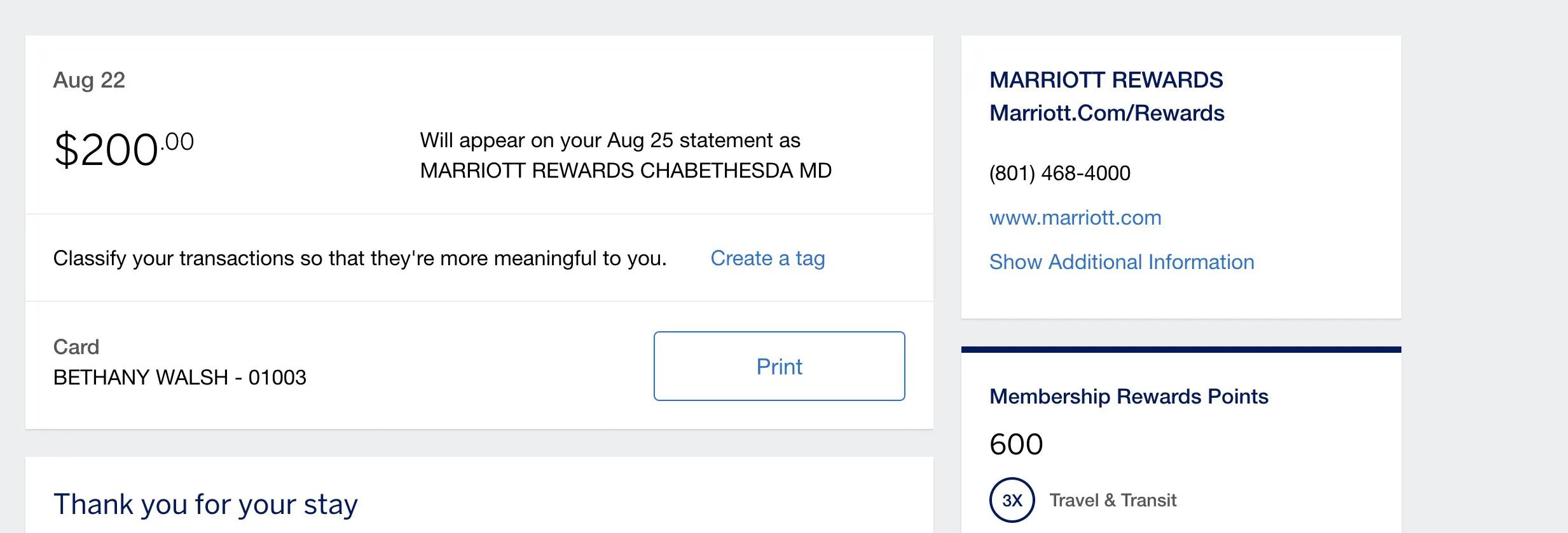 Amex Travel Marriott