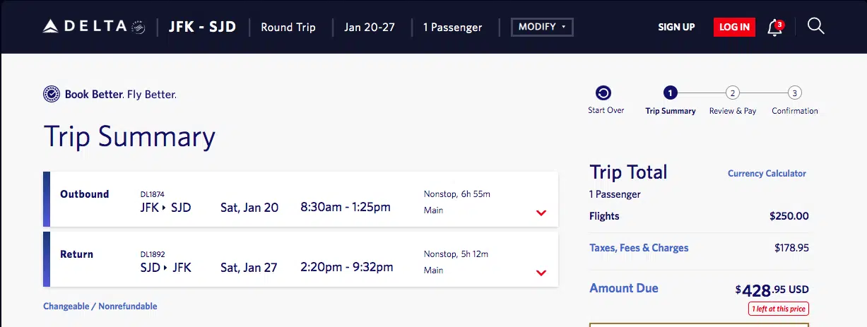 a screenshot of a travel schedule