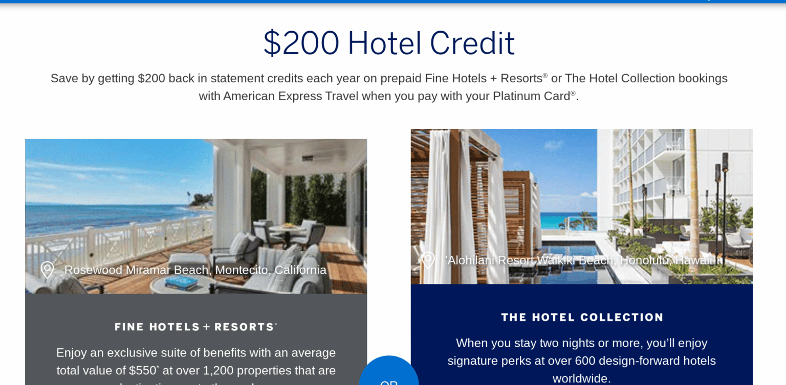 How to Use 200 Amex Platinum Hotel Credit