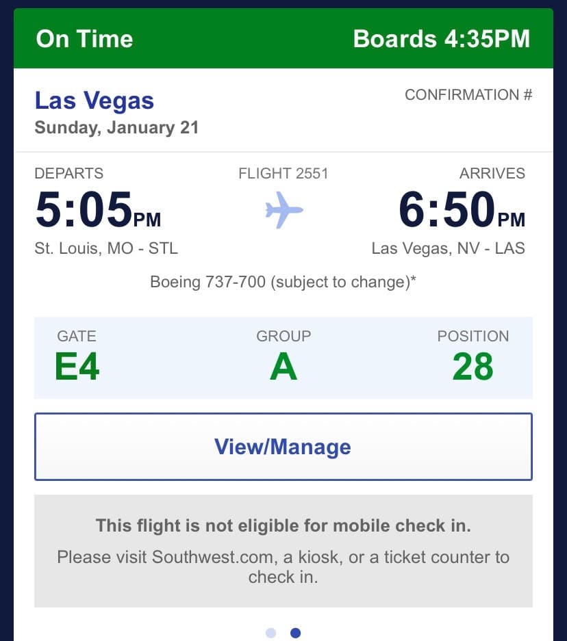 a screenshot of a flight schedule